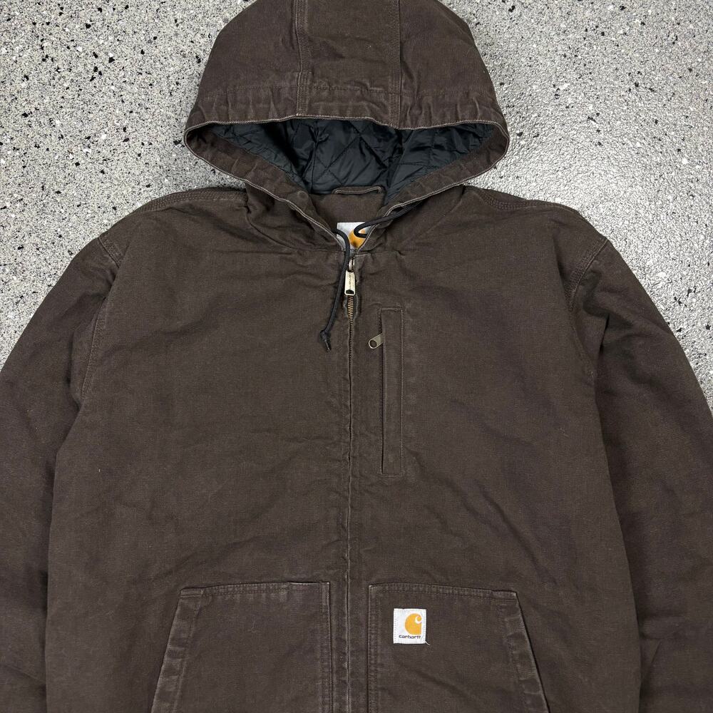 Vintage Carhartt Brown Heavy Denim Work Coat - Picture 2 of 6